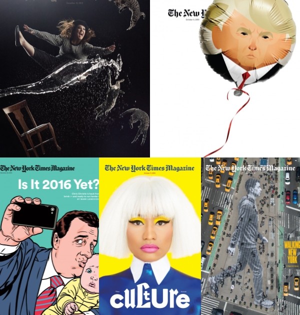 ▲ 위 왼쪽부터 시계방향으로 1. Take Flight (사진 Daniel Askill) 2. Trump (일러스트 Stan Chow, 사진Jamie Chung) 3. Walking NY (French artist JR) 4. Nicki Minaj (사진 Erik Madigan Heck) 5. Chris Christie (일러스트 Kristian Hammerstad) ⓒSemi Permanent