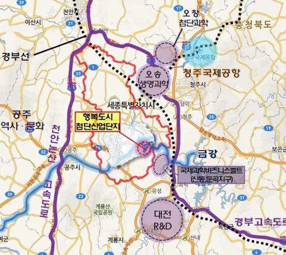 ▲ 첨단산업단지 위치도.ⓒ행복청