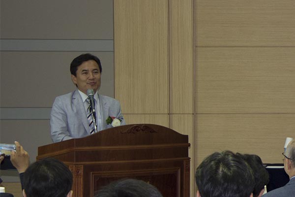 ▲ 17일 공동학술대회에 참석, 축사를 하는 김진태 새누리당 의원. 검사 출신인 김진태 의원 또한 안보법제에 관해 관심이 많다고 한다. ⓒ안보형사법학회 제공