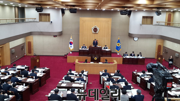 ▲ 충북도의회 정례회 모습.ⓒ김종혁 기자