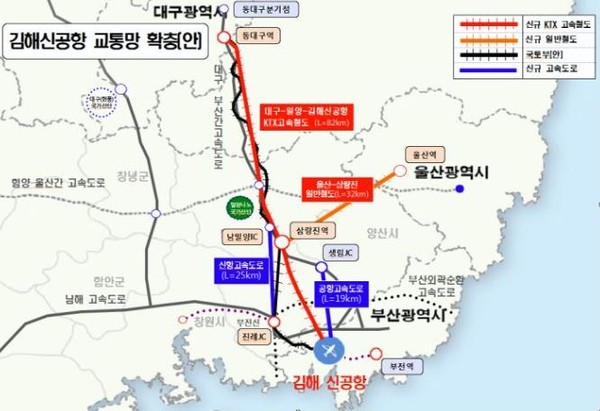 ▲ 김해신공항 교통망 확충(안)ⓒ경남도 제공