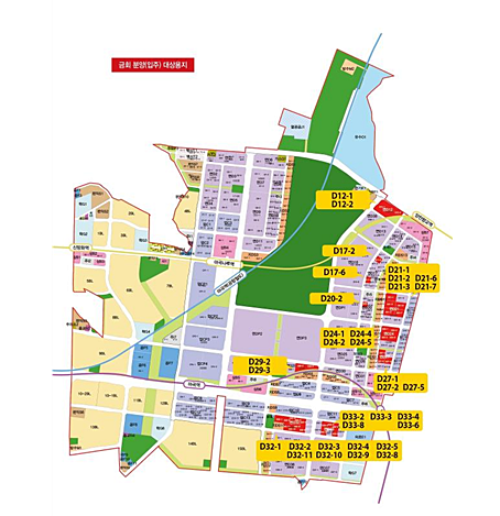 ▲ 제12차 일반분양 공고대상 필지 도면. ⓒ서울시 제공