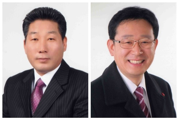 ▲ 6일 선출된 충북 청주시의회 후반기 예결특위원장 이우균(왼쪽), 윤리특위원장 안흥수 의원.ⓒ청주시의회