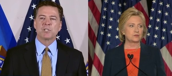 ▲ (왼쪽부터) 제임스 코미 FBI 국장, 힐러리 클린턴 前국무장관.ⓒ美FOX뉴스, CNN 중계영상 캡쳐