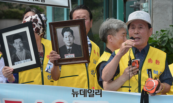 ▲ 발언하는 이재근 납북 귀환자 ⓒ 뉴데일리 정상윤 기자