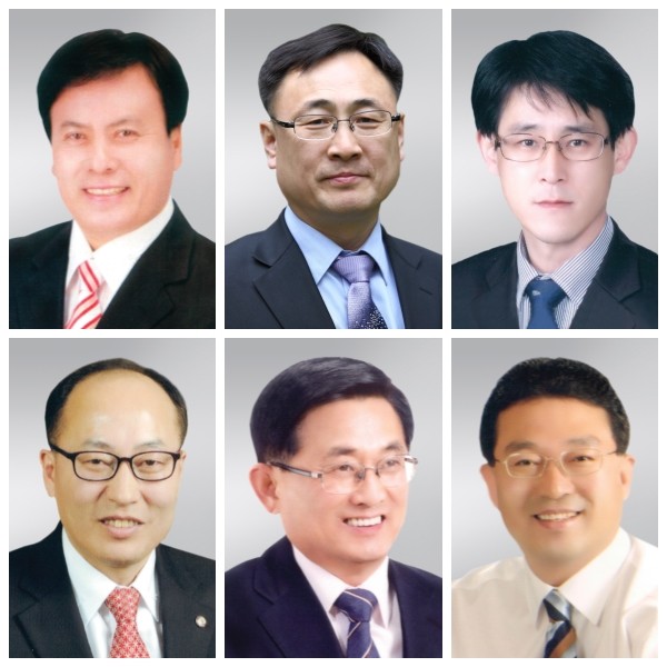 ▲ 제10대 충북도의회 후반기 상임위원장 임병운, 이광희, 김학철, 황규철, 임순묵, 정영수 위원장(위부터 시계방향).ⓒ충북도의회