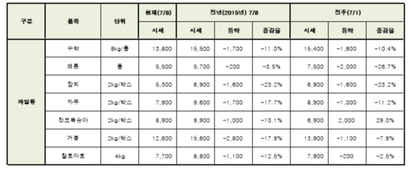 ▲ 다양한 여름철 과일 ⓒ농협유통