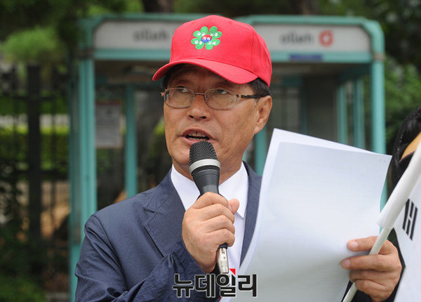 ▲ 발언하는 송재영 월드피스 자유연합 본부장 ⓒ 뉴데일리 정재훈 기자