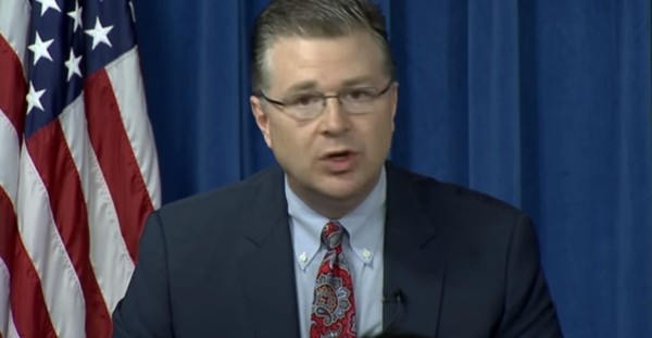 ▲ 대니얼 크리튼브링크 美백악관 국가안보회의(NSC) 아태 담당 선임보좌관.ⓒ美국무성 중계영상 캡쳐