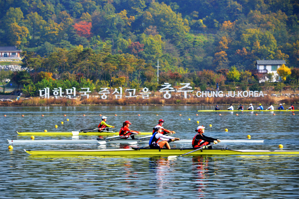 ▲ 충주 조정경기장 훈련 모습. ⓒ충주시