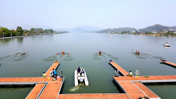▲ 충주 조정경기장 예선전 장면. ⓒ충주시