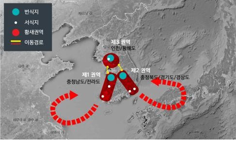 ▲ 한국교원대학교 황새생태연구원이 계획하고 있는 한반도 황새야생복귀 권역 개념도.ⓒ교원대