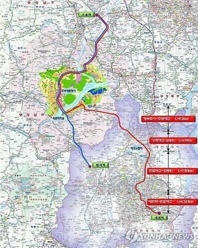 ▲ 간선급행버스체계(BRT) 지도.ⓒ대전시