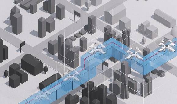 ▲ 3차원 격자 기반 드론길 개념도.ⓒ국토부