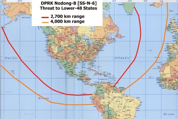 ▲ 원양작전이 가능한 잠수함을 보유하고 있다면 북한은 유사시 잠수함 탐지가 매우 어려운 알류산 열도(하단 사진 참고)를  따라 美 인근 해역까지 진출해 위 자료와 같이 美 본토를 핵으로 타격하는 것이 가능해진다.