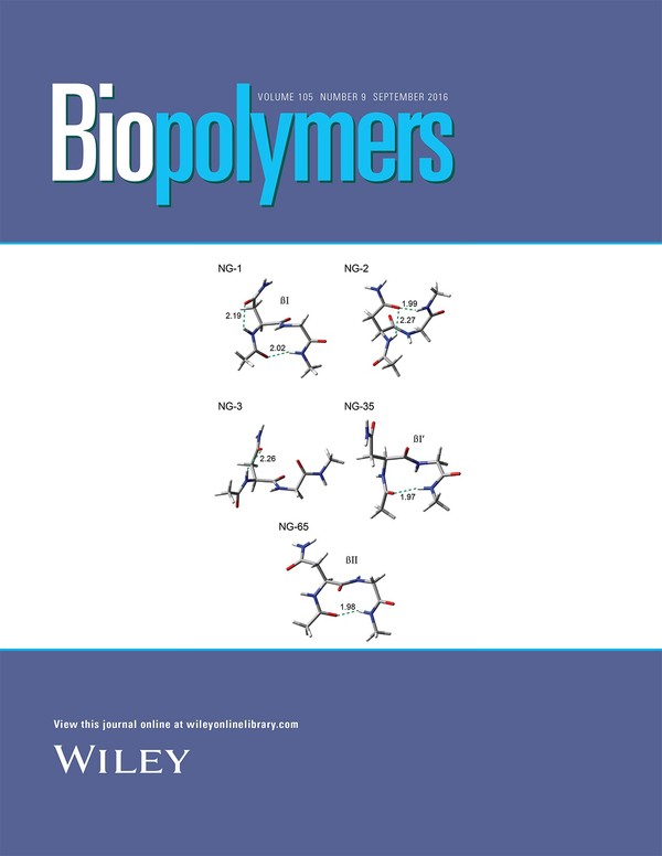 ▲ 충북대 강영기 교수의 논문이 국제 저명 학술지인 ‘바이오폴리머즈(Biopolymers)’ 2016년 9월호 표지에 게재됐다.ⓒ충북대