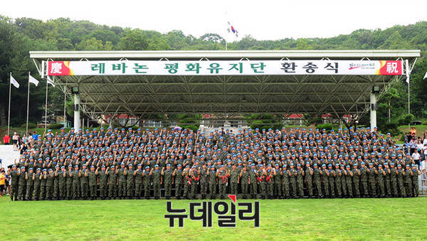▲ 동명부대 18진 환송식 모습.ⓒ육군