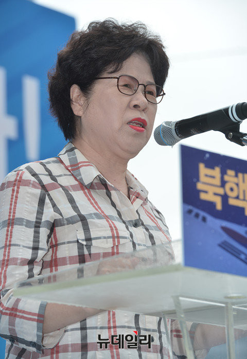 ▲ 김화숙 재향군인회 여군회장(육군 대령 예비역). ⓒ뉴데일리 정상윤 기자