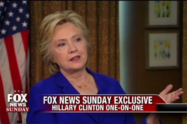 ▲ 힐러리 클린턴 美민주당 대선후보는 지난 7월 31일 '폭스뉴스 선데이'에 출연, 美민주당 DNC를 해킹한 배후에는 트럼프를 지지하는 푸틴이 있다는 주장을 펼쳤다. ⓒ美폭스뉴스 선데이 영상 캡쳐