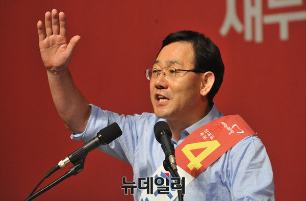 ▲ 8·9 전당대회에 당대표 후보로 출마했으며, 유력한 당권 주자 중 한 명인 새누리당 주호영 의원. ⓒ뉴데일리 이종현 기자