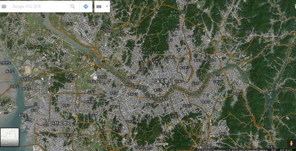 ▲ 구글 지도에서 살펴본 서울시 전경.