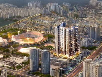 ▲ 아시아드 코오롱하늘채 위치도. ⓒ 코오롱글로벌