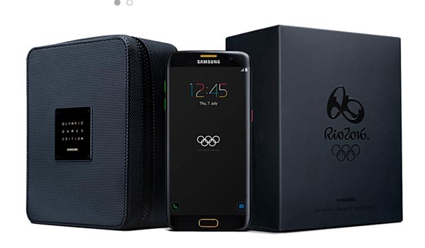 ▲ 삼성전자가 2016 리우 올림픽 출전선수, 선수단 관계자 등 1만 2,500여 명에게 나눠준 '갤럭시 S7 올림픽 에디션'의 모습. 다른 한정판 만큼은 아니자만 향후 수백 달러 이상에 거래될 것으로 보인다. ⓒ삼성전자 홍보사진 캡쳐