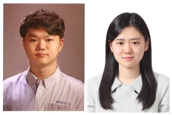 ▲ 충북과학고 3학년 윤건학생(왼쪽)과 2학년 박민정 학생.ⓒ충북도교육청