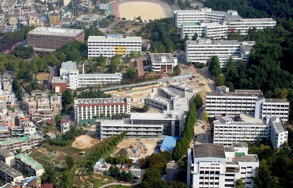 ▲ 하늘에서 본 청주대학교 캠퍼스. ⓒ청주대