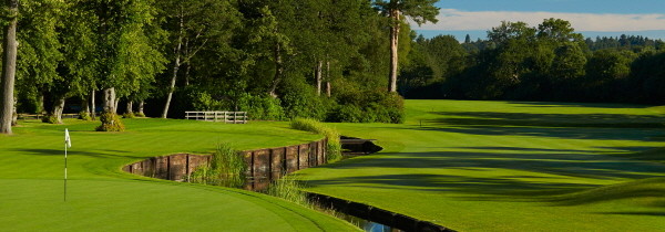 ▲ 세계 100대 코스 중의 하나로 선정되기도 했던 웬트워스 골프장 서(西) 코스의 한 홀의 그린과 이를 둘러싸고 있는 워터해저드. ⓒ웬트워스 클럽 홈페이지