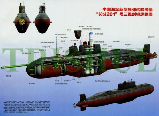 ▲ 북한이 최근 수중발사시험을 한 SLBM은 중국제 JL-1과 매우 비슷하다. 사진 속 잠수함 또한 북한이 건조 중인 것과 흡사하다. ⓒ파키스탄 디펜스 포럼 화면캡쳐