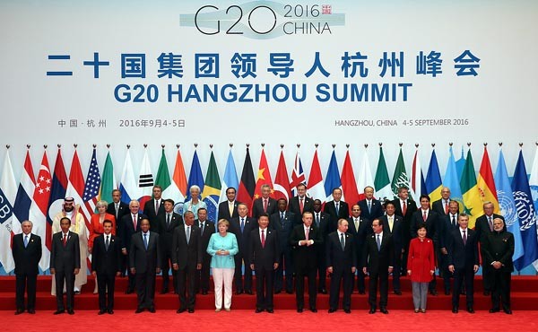 ▲ 中항저우에서 열린 G20 정상회의에 참석한 각국 정상들이 기념사진을 찍는 모습. ⓒ뉴시스. 무단전재 및 재배포 금지.