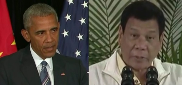 ▲ 오바마 미국 대통령과 두테르테 필리핀 대통령은 7일(현지시간) 동남아국가연합(아세안) 정상회의가 열리고 있는 라오스 비엔티안에서 짧은 만남을 가졌다. 사진은 (왼쪽부터) 오바마, 두테르테.ⓒ美'CNN'중계영상 캡쳐