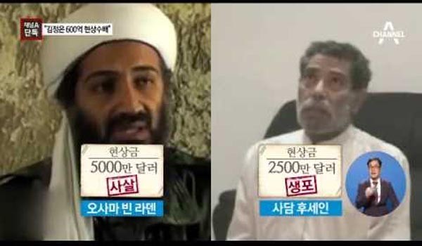 ▲ 지난 8월 7일 한 탈북자 단체가 김정은 현상수배 전단을 북한으로 날려보냈다. 당시 국내 언론들은 "김정은에게도 현상수배를 걸어야 한다"는 의견을 전했다. ⓒ채널A 관련보도 화면캡쳐