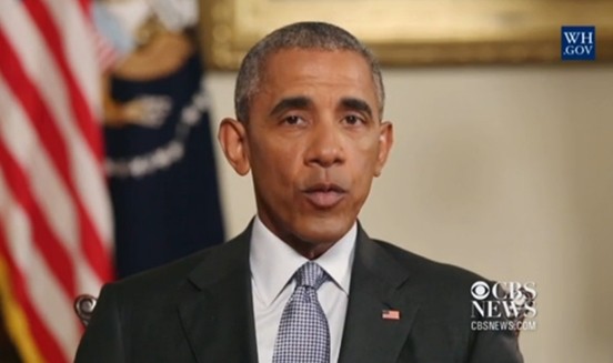 ▲ 버락 오바마 美대통령은 '9·11 테러 15주기'를 하루 앞둔 10일(현지시간) 테러 희생자들을 추모하면서 "테러 공포에 절대 굴복하지 않을 것"이라고 밝혔다. 사진은 연설을 하고 있는 오바마 美대통령의 모습.ⓒ美'CBS'뉴스 중계영상 캡쳐