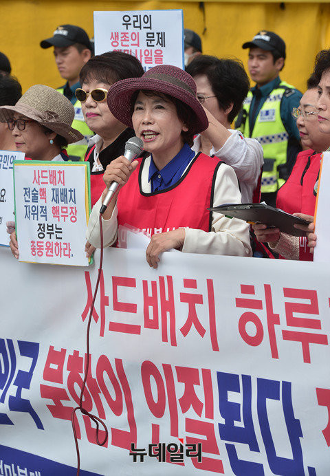 ▲ 주옥순 엄마부대 봉사단 대표. ⓒ뉴데일리 정상윤 기자