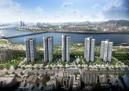 ▲ 신반포 5차 재건축한 아크로 리버뷰 조감도. ⓒ 대림산업