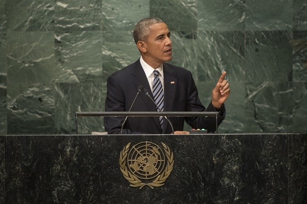 ▲ 버락 오바마 美대통령이 북한은 핵실험에 대한 대가를 치러야 할 것이라고 경고했다. 사진은 20일(현지시간) 미국 뉴욕 유엔본부서 열린 '제71차 유엔총회'에서 기조연설을 하고 있는 오바마 대통령의 모습.ⓒUN