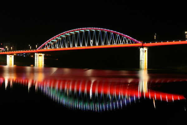 ▲ 단양고수대교 야경 모습.ⓒ단양군