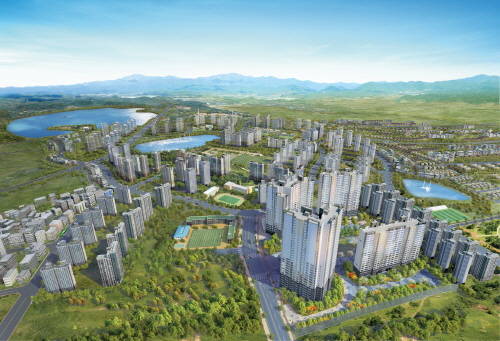 ▲ 전주 3차 에코시티 휴먼빌 광역조감도. ⓒ 일신건영