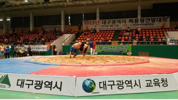 ▲ 지난해 열린 ‘2015 대구광역시 씨름왕 선발대회’ 모습.ⓒ대구시 제공