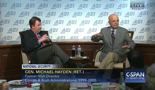 ▲ 지난 3월 美C-SPAN과 인터뷰하는 마이클 헤이든 前CIA 국장. 최근 日산케이와의 인터뷰에서 보다 강경한 대북전략을 써야 한다고 주장해 눈길을 끌었다. ⓒ美C-SPAN 중계화면 캡쳐
