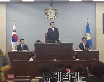 ▲ 충북 청주시의회 후반기 의장단.ⓒ김종혁 기자