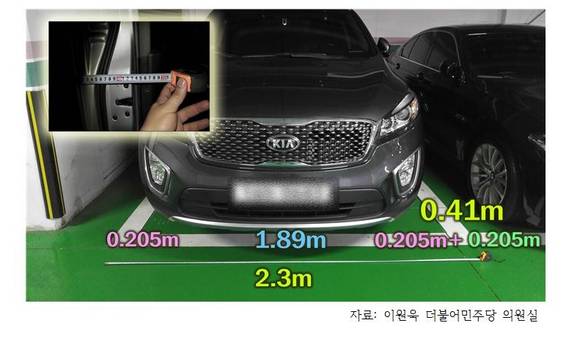 ▲ 지하주차장에 주차한 소렌토 승합차의 모습ⓒ이원욱 더불어민주당 의원실