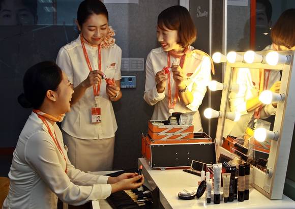 ▲ 제주항공 파우더룸.ⓒ제주항공