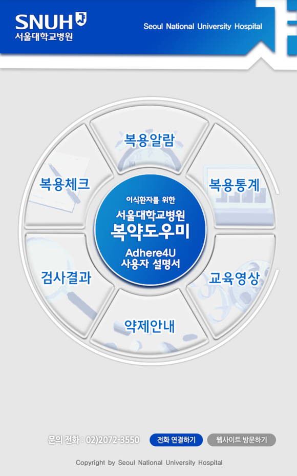 ▲ 서울대병원 복약도우미 어플리케이션.ⓒ서울대병원