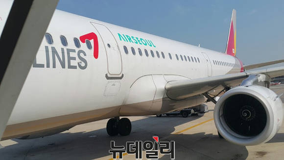 ▲ 에어서울 A321-200항공기.ⓒ뉴데일리