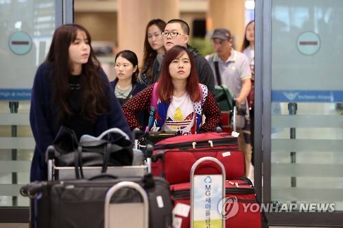 ▲ 인천공항으로 입국하는 중국인 관광객들 ⓒ 연합뉴스