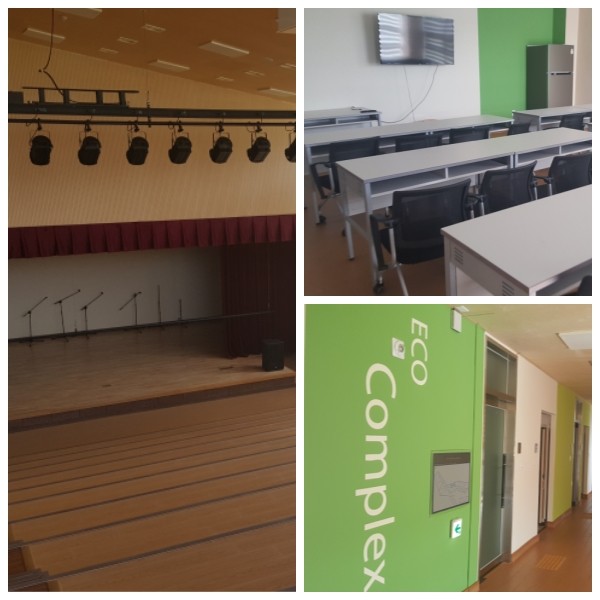 ▲ 청주국제에코콤플렉스 강당, 교육장 등 내부시설.ⓒ청주국제에코콤플렉스