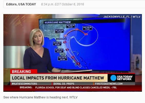 ▲ Hurricane Matthew 참고자료.ⓒUSA TODAY